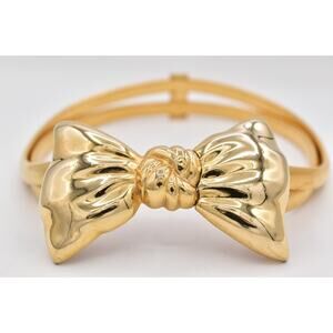 Vintage Accessocraft Gold Bow Chain Belt 22"–26" Double Omega Buckle NYC Signed